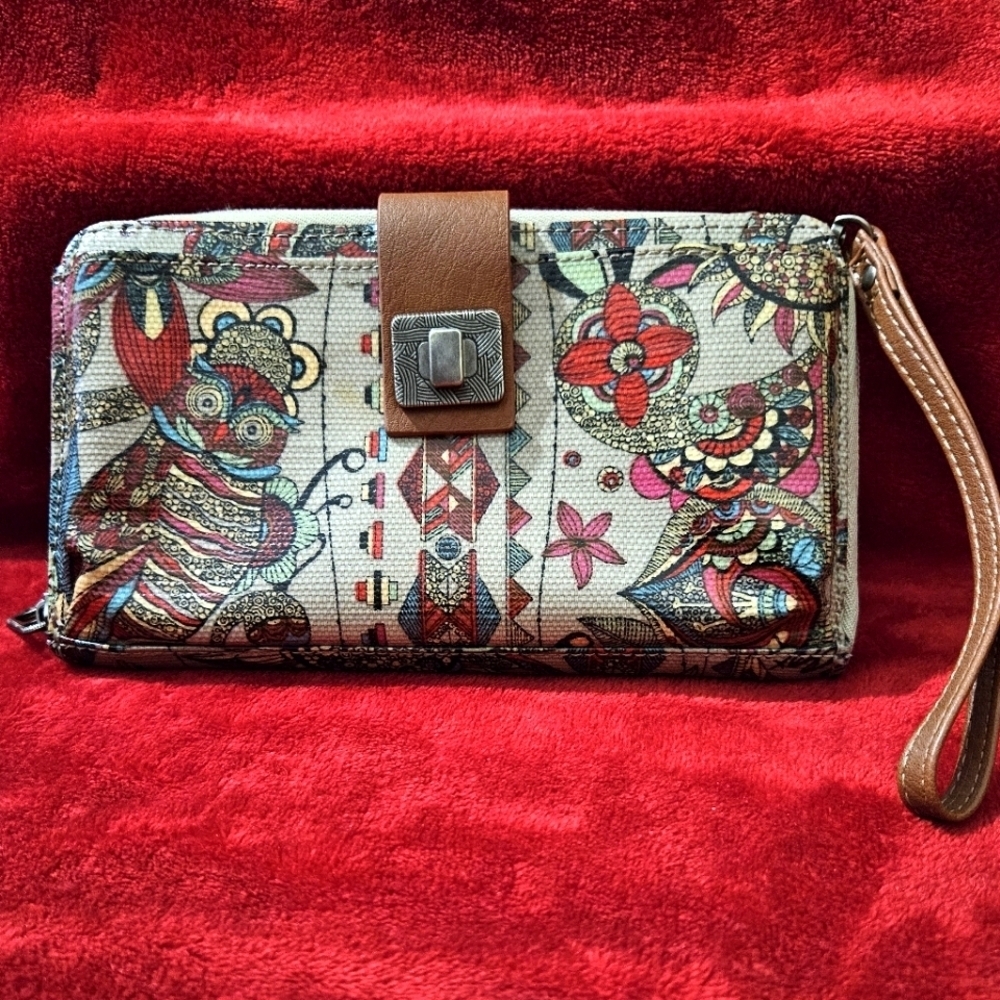 Sackroot Wristlet-Owl Design-Vibrant Multicolor